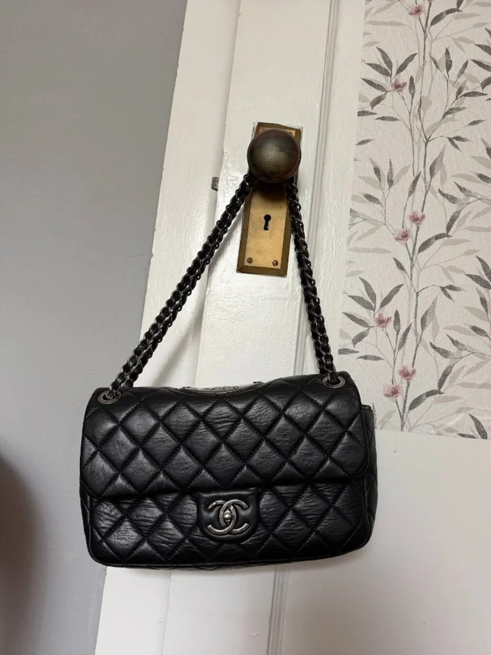 Authentic Chanel Paris-Dallas Métiers d’Art Black Lambskin Double Flap Bag